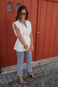 Vest Button Strap White