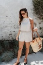 Short Charlotte Linen Beige