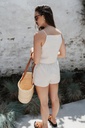Short Charlotte Linen Beige