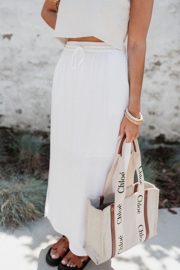 Viva HW Ankle Skirt white