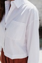 Astha Cropped Boxy Shirt Bright White