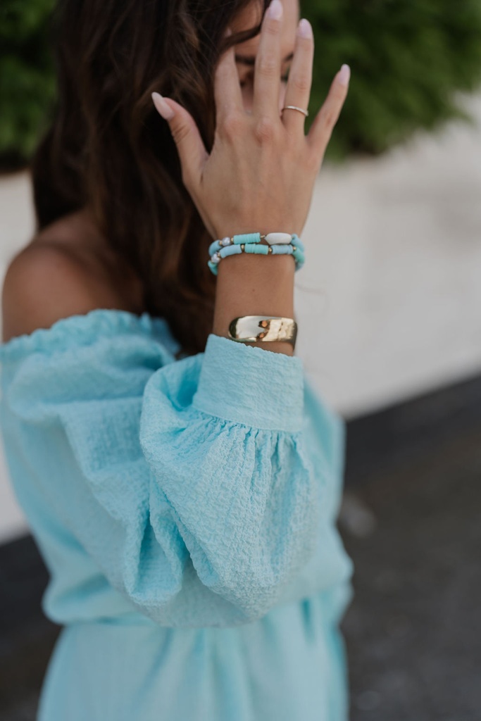 Off Shoulder Dress Emma Aqua