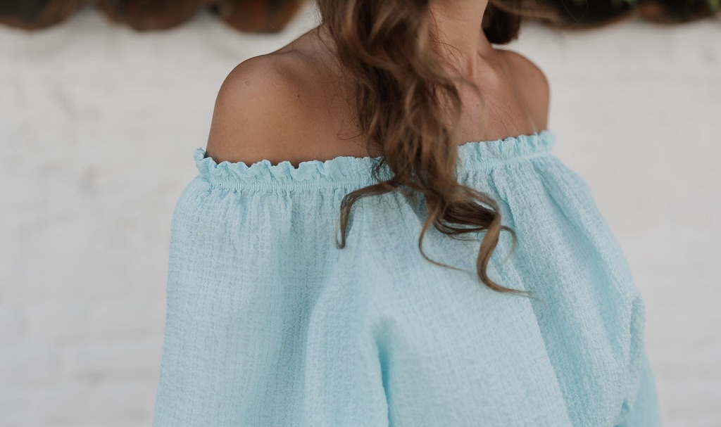 Off Shoulder Dress Emma Aqua