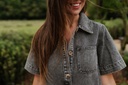 Straight denim dress grey
