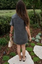 Straight denim dress grey