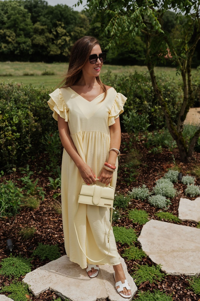 Maxi Open back dress yellow