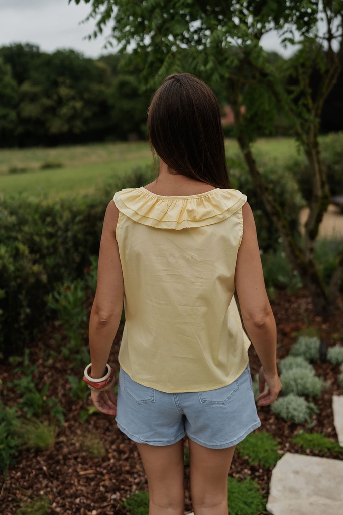 Top Ruffle pastel yellow