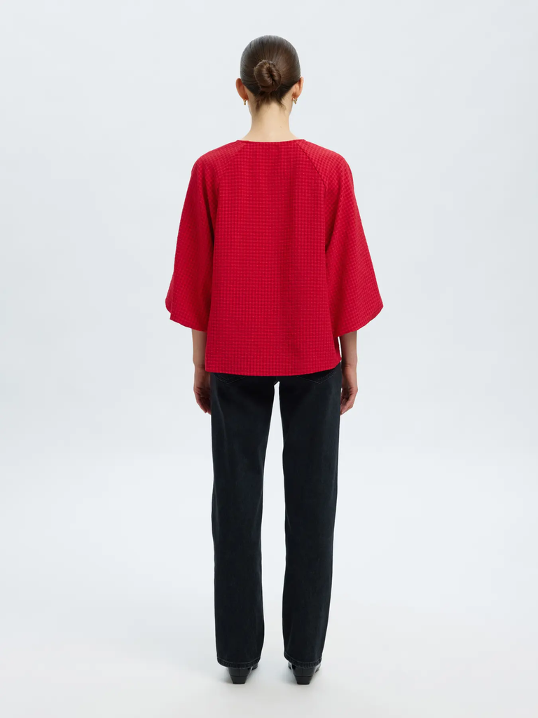 3/4 V-Neck Top Amida Red