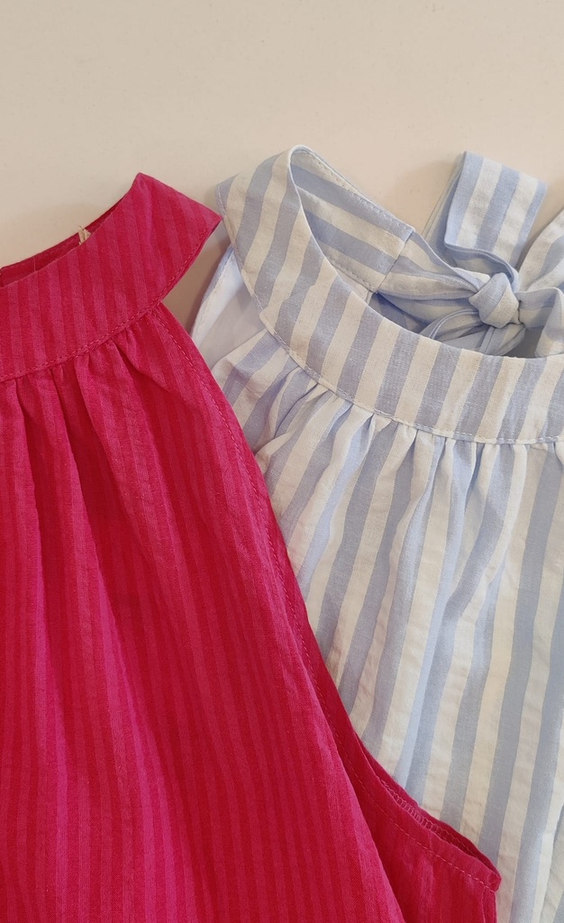 Striped Short Halterdress Blue