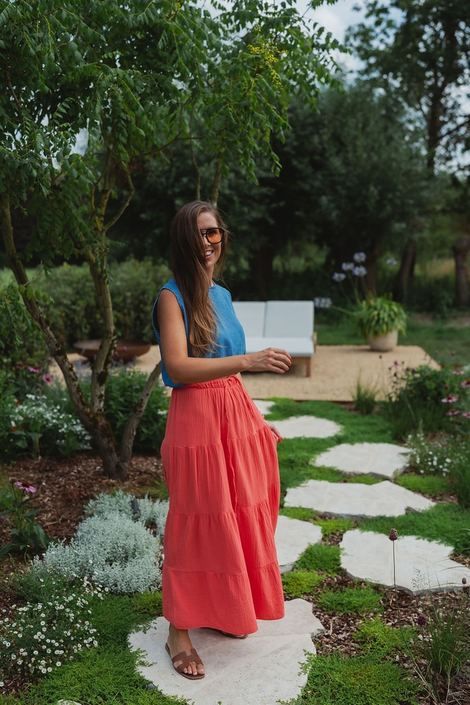 Maxi skirt coral