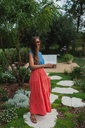 Maxi skirt coral