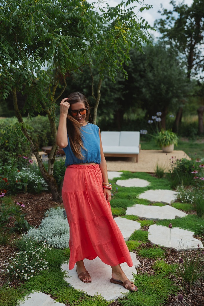 Maxi skirt coral