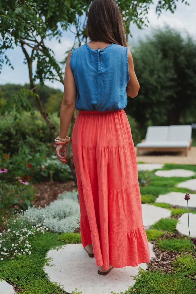 Maxi skirt coral