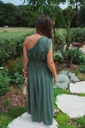 One shoulder dress khaki