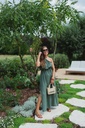 One shoulder dress khaki