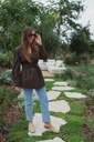 Blazer with belt brown