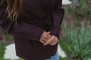 Blazer with belt burgundy