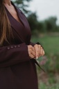 Blazer with belt burgundy