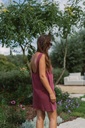 Denim dress burgundy