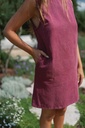 Denim dress burgundy
