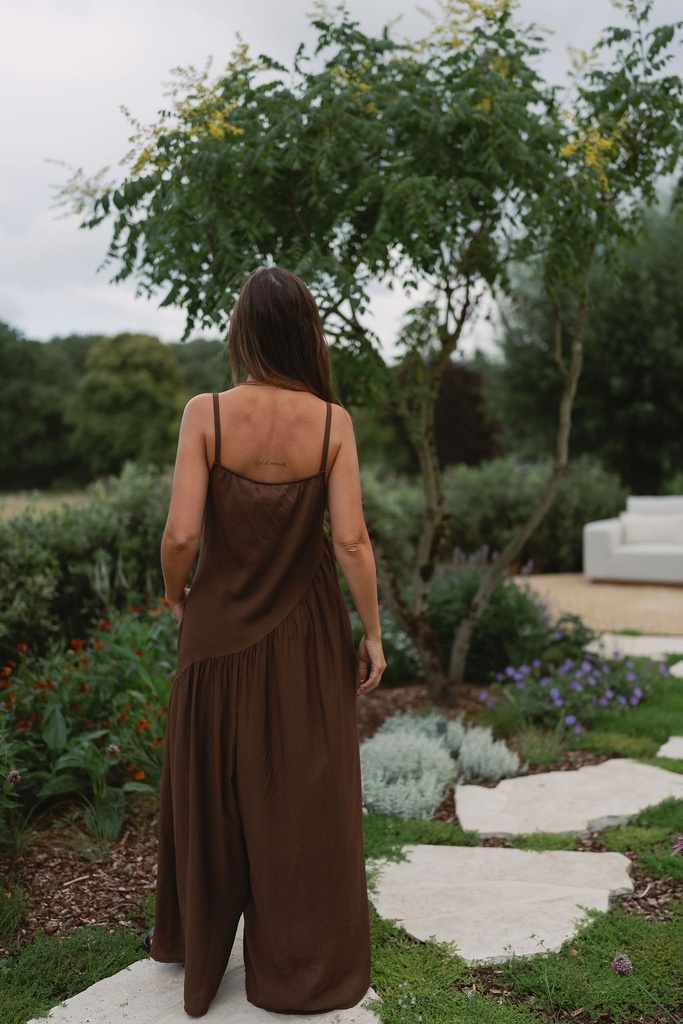 Maxi Strap Jumpsuit Brown