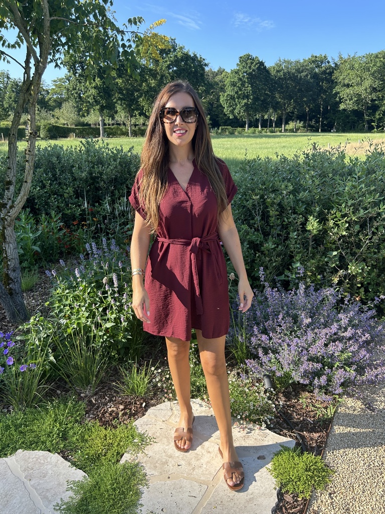 Nomi Dress Short Burgundy
