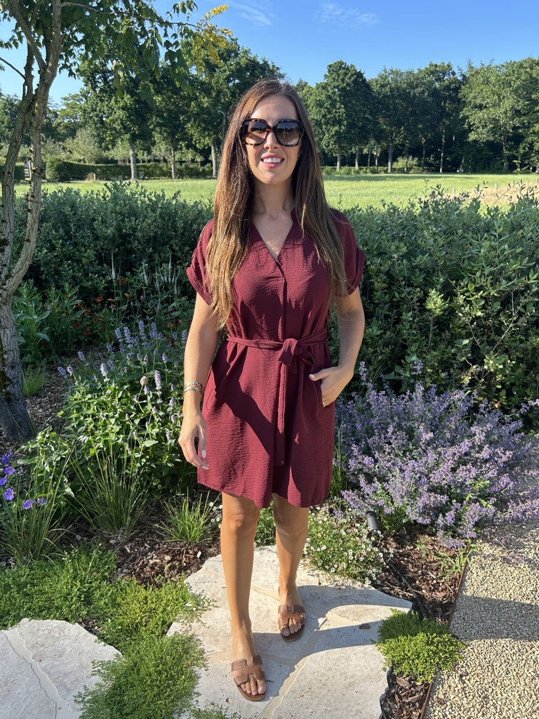 Nomi Dress Short Burgundy
