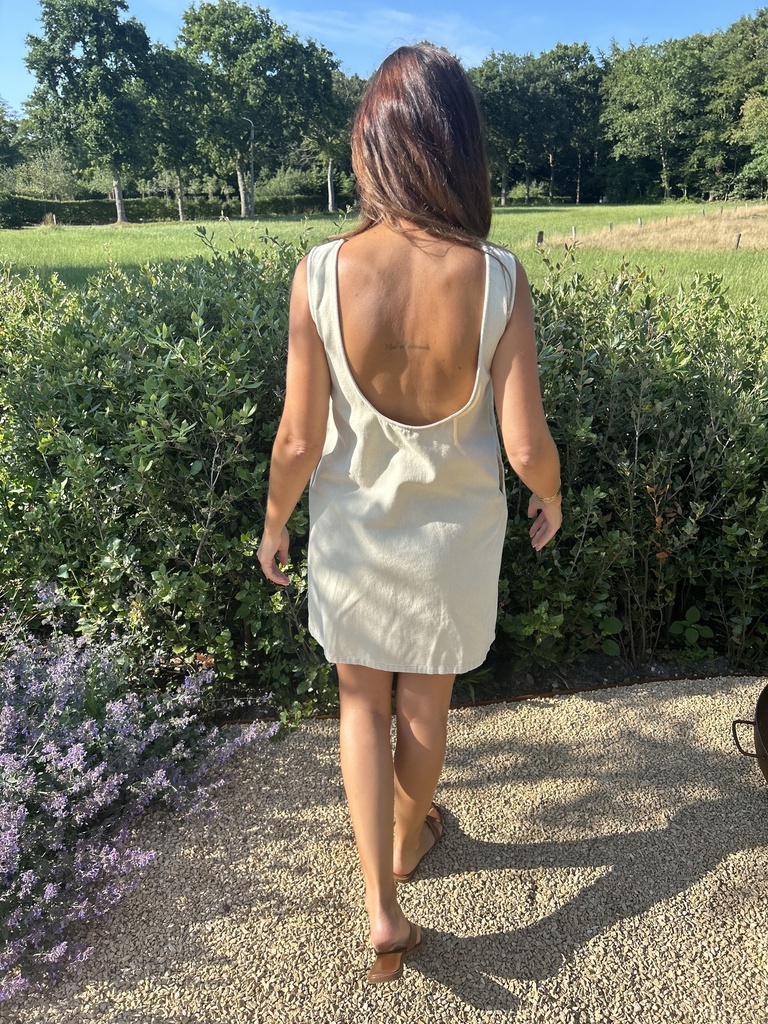 Denim dress beige