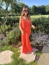 Maxi strap dress coral