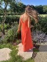 Maxi strap dress coral