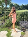 Denim dress peach