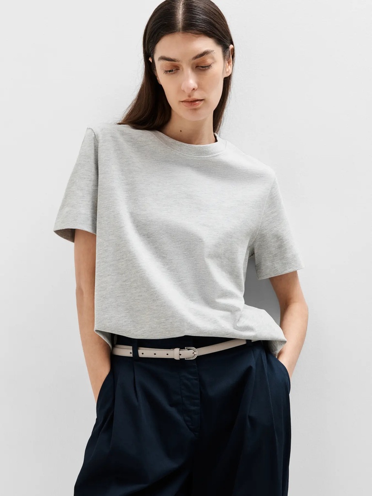 Essential Boxy Tee Light Grey
