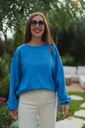 Cutout Sweatshirt Cobalt