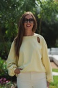 Cutout Sweatshirt Pastel yellow