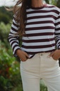 Essential Boxy Tee Striped Fig