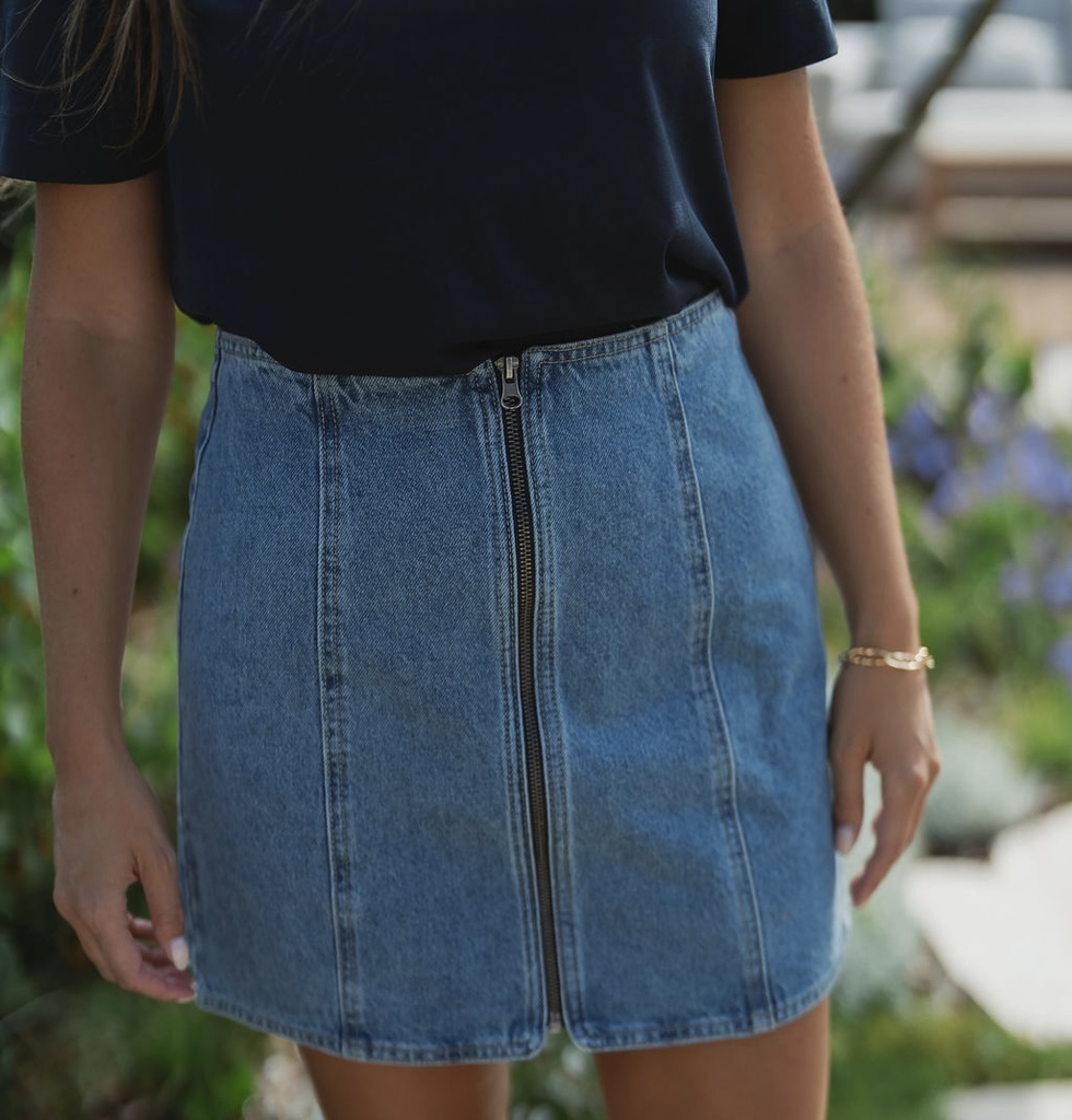 PREORDER Seetha Denim Skirt Blue