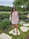 Straight Denim Dress LS Rose
