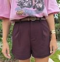 Short With Belt Burgundy