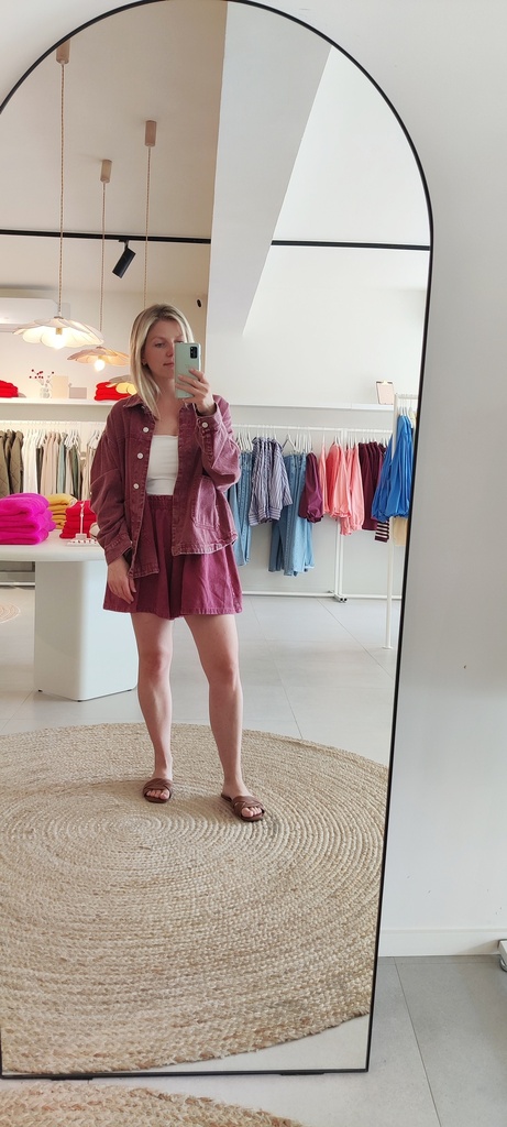 Denim Overshirt Burgundy