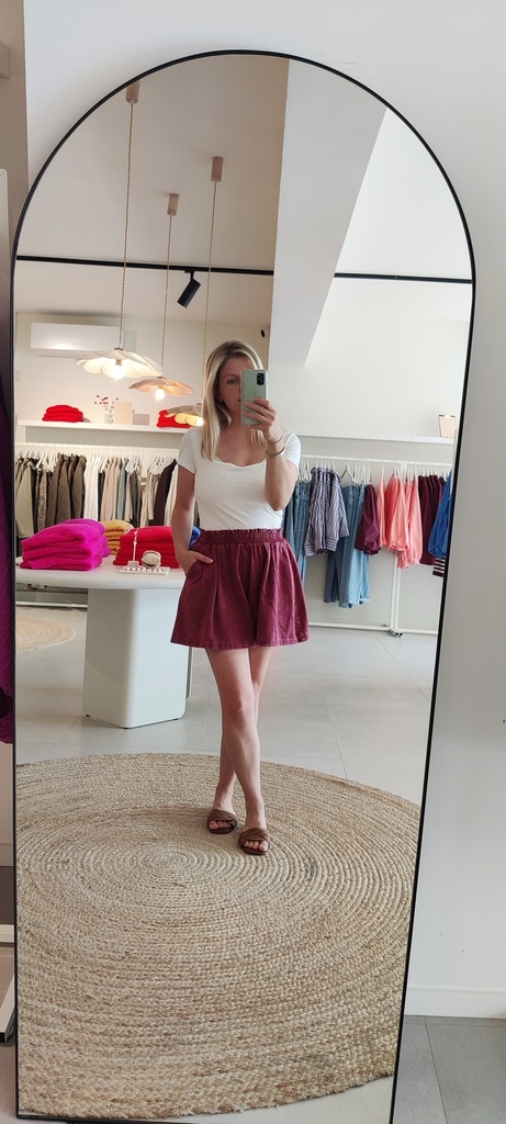Denim Short Burgundy