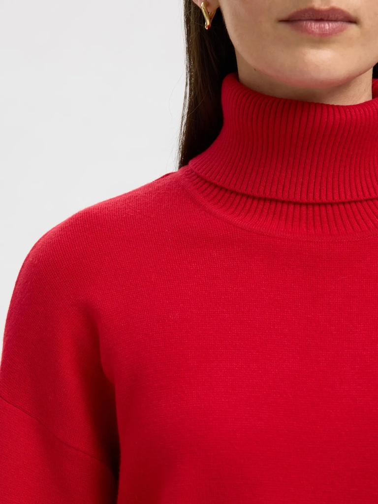 Knit Kamma Roll Neck Red