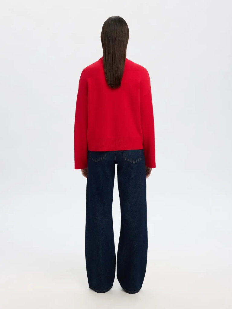 Knit Kamma Roll Neck Red