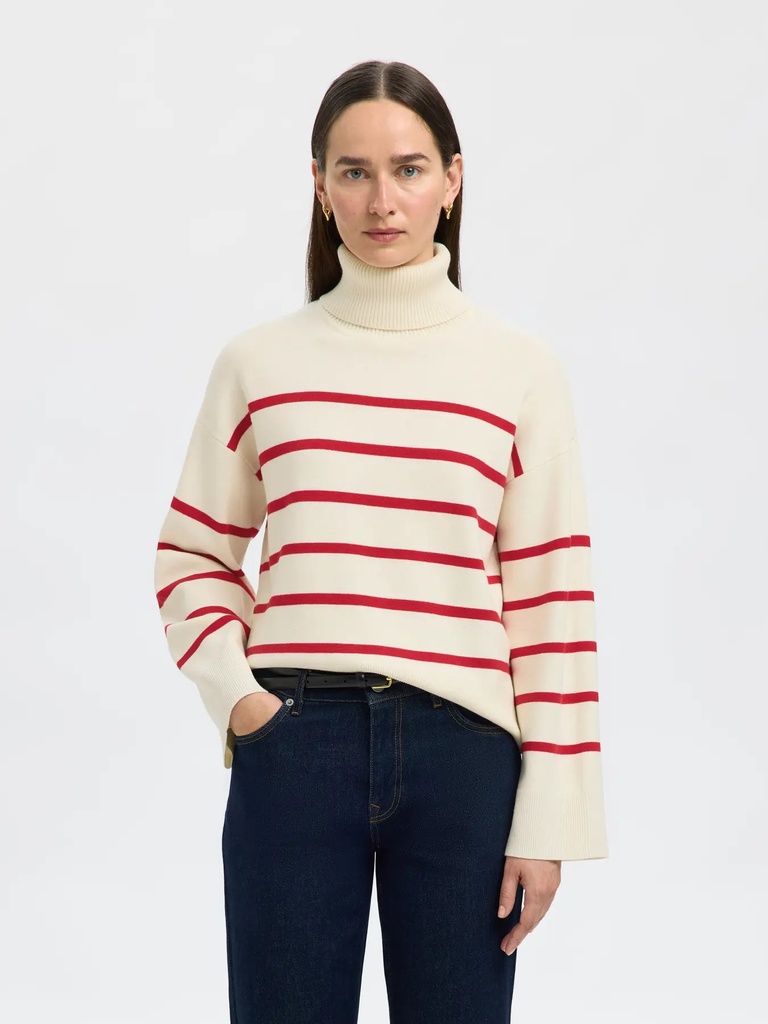 Knit Kamma Roll Neck Birch Red