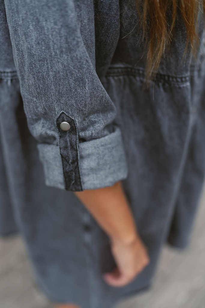 Denim Dress Jenka LS Grey