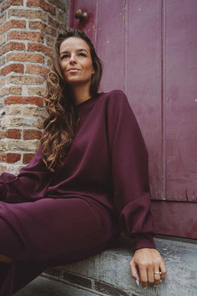 SC Blouse Sweater Dress Dark Grape