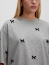 T-Shirt Iolana Grey Black Bows