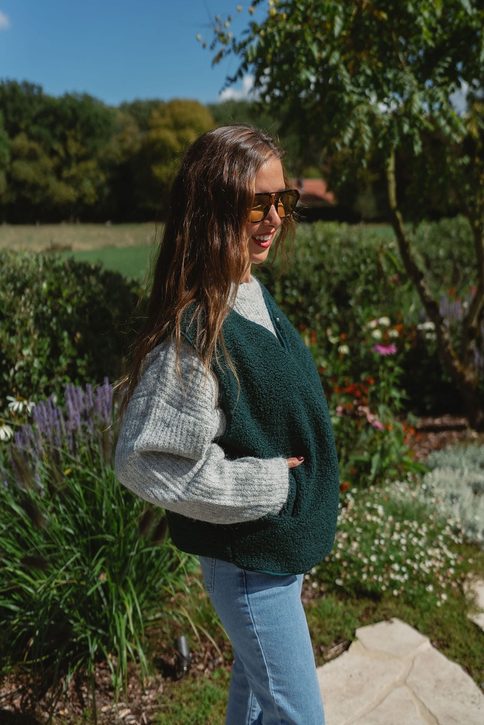 Teddy Gilet Green