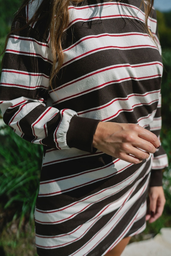Striped dress Burgundy