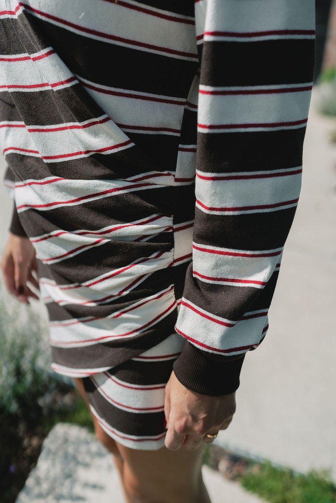 Striped dress Burgundy