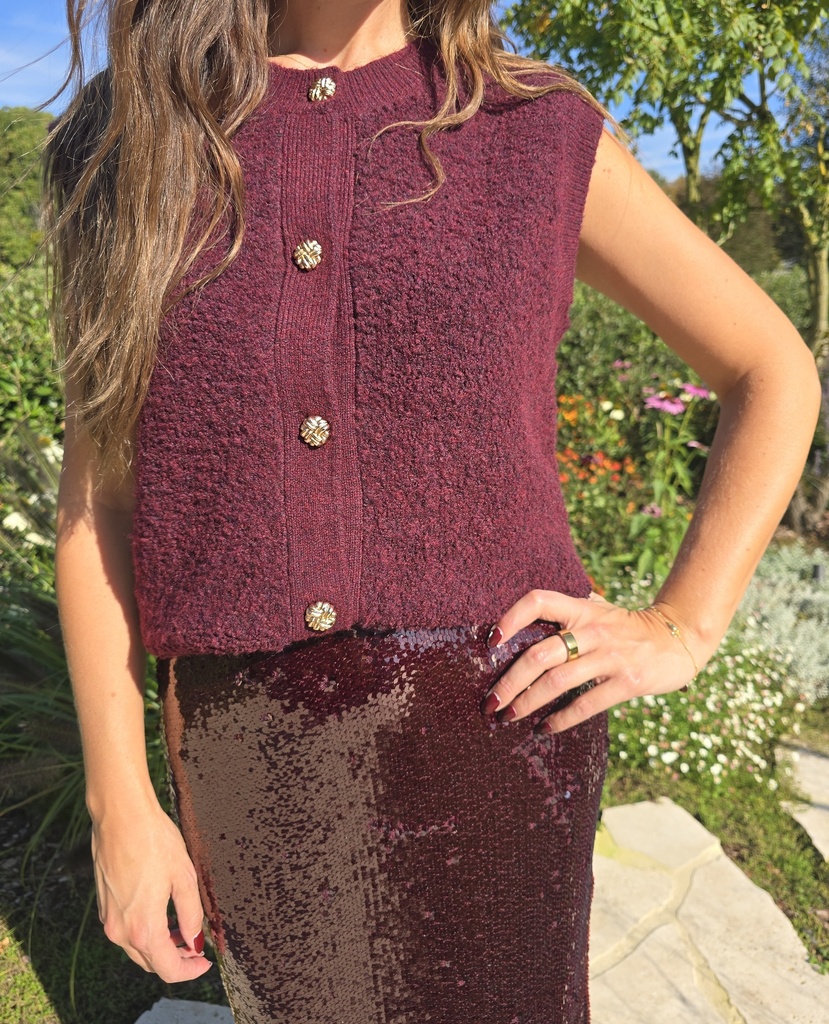 Knit Vest NS Julia Burgundy